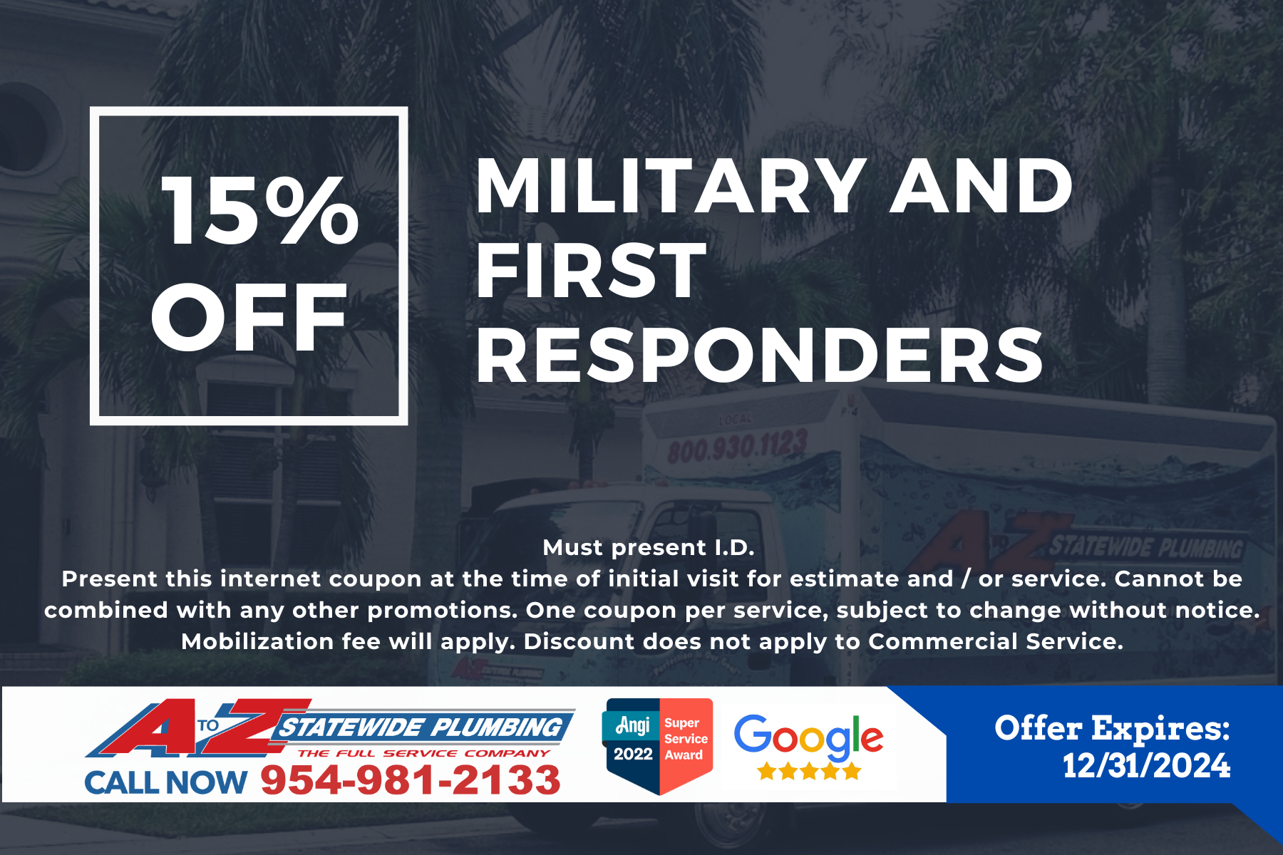 15% Off Military and First Responders