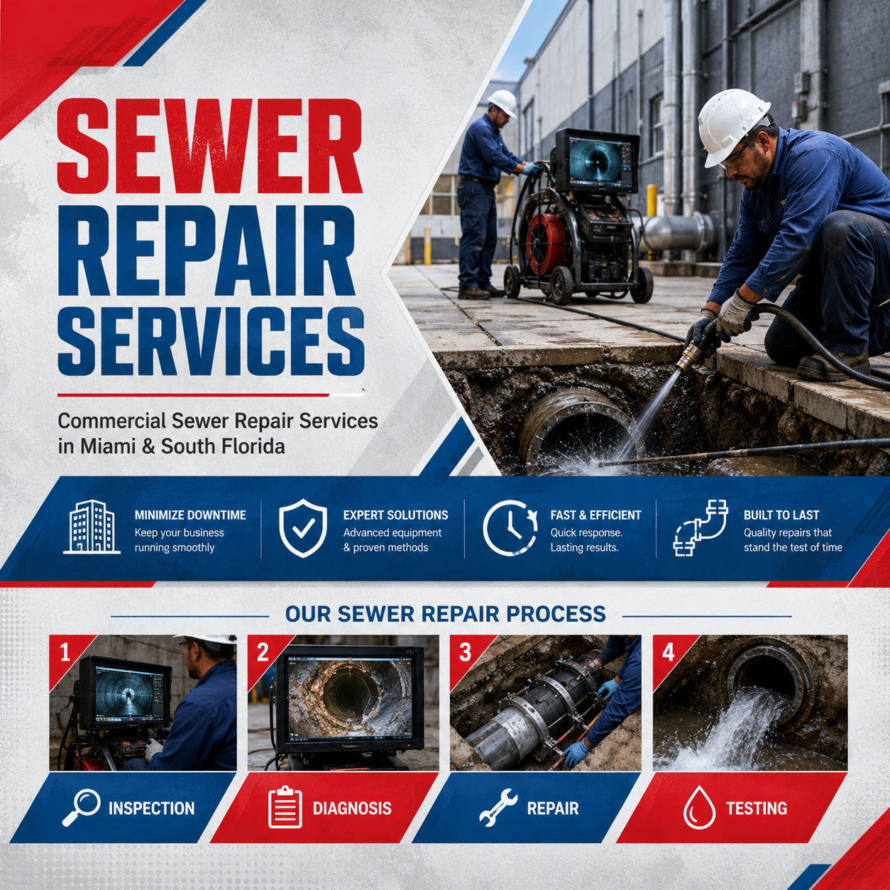 Commercial Sewer Repair Services in Miami & South Florida