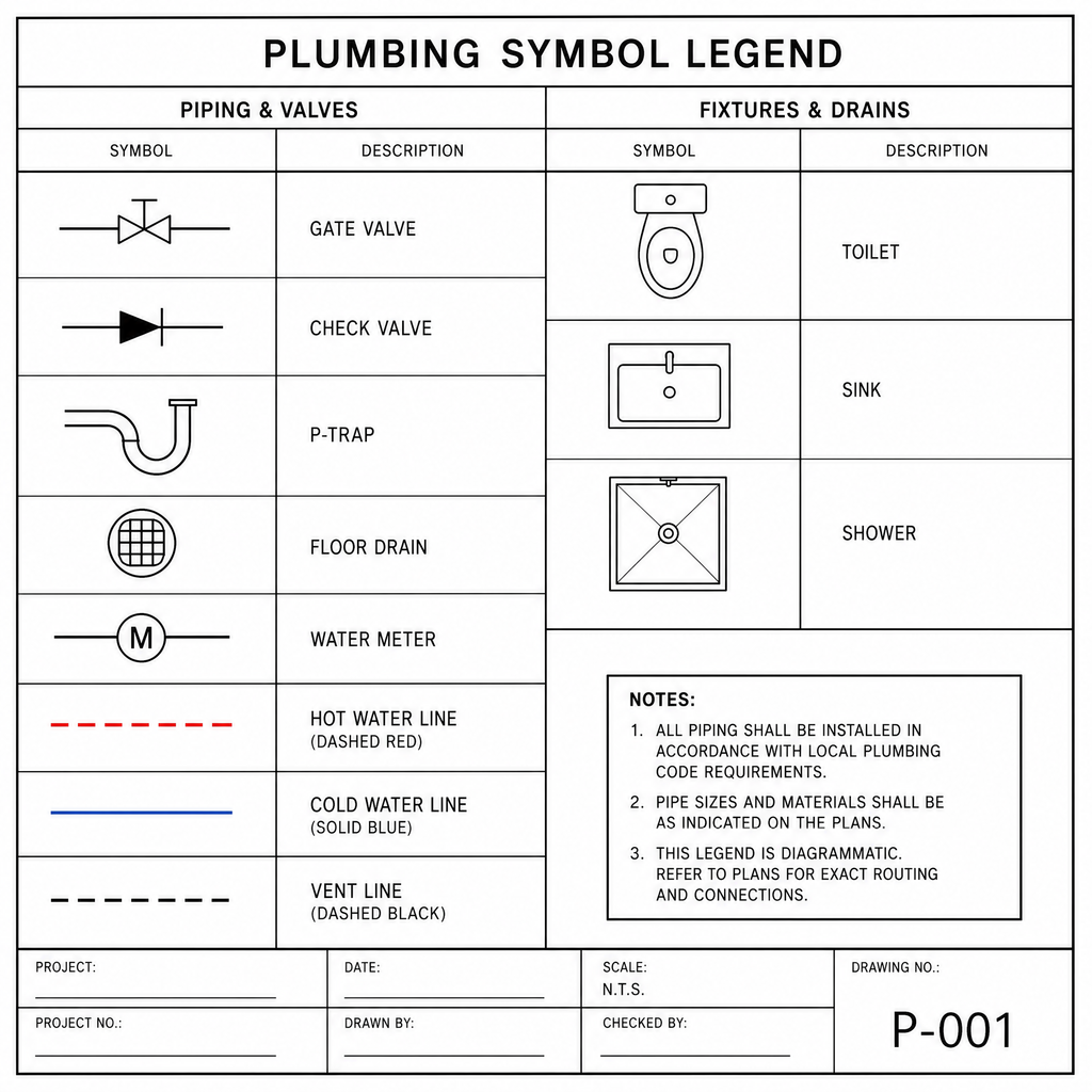 Plumbing Symbols Legend