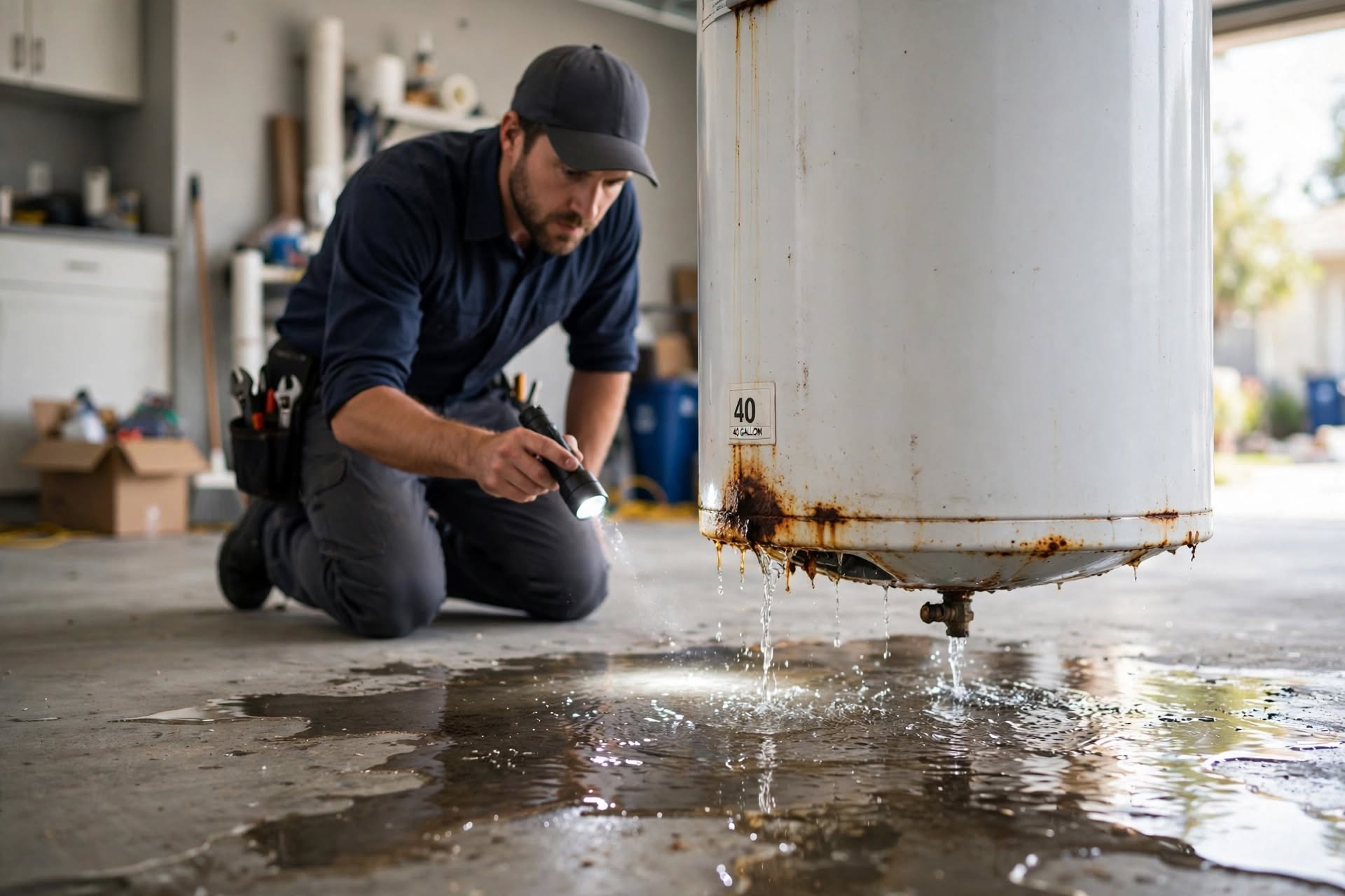 Water Heater Leaking From the Bottom Causes & What to Do Right Now